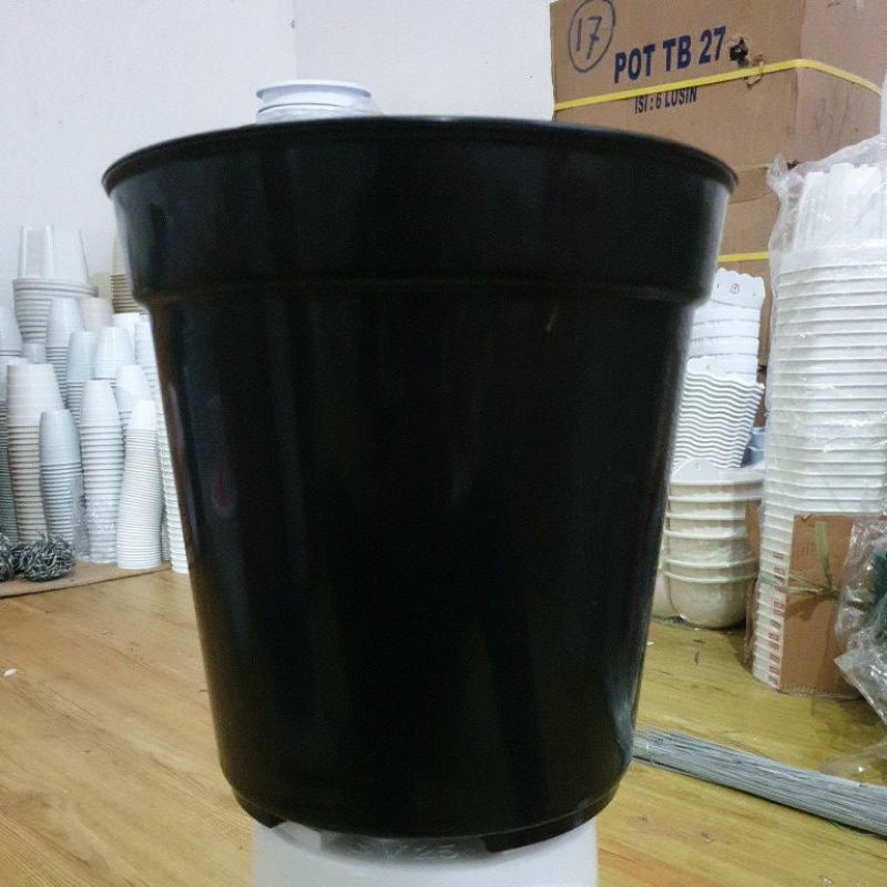 Pot Plastik Pot Bunga SV30 putih & hitam