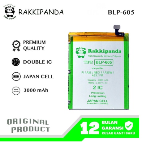 Rakkipanda - BLP605 BLP 605 F1 / A35 / Neo 7 / A33W / A33 / F1F Batre Batrai Baterai