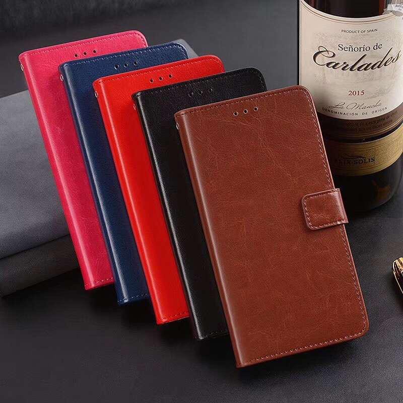 Leather Flip Cover Redmi Note 7 Dompet Flip Sarung Case