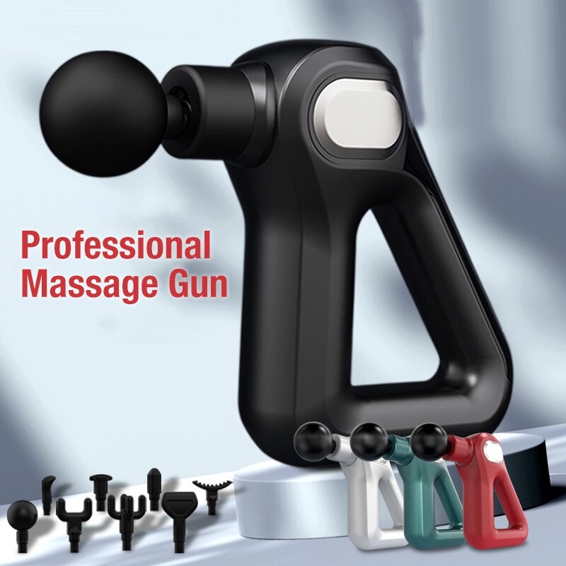 Alat Pijat Elektrik Pundak Punggung Tangan Fascial Gun Rechargeable - KH-750 - Black