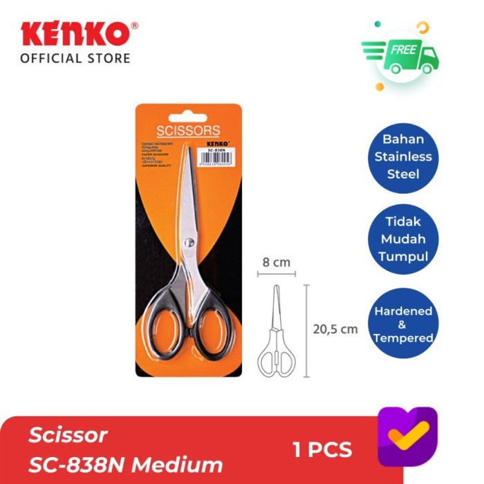 

KENKO Gunting Kertas Sedang SC-838N Scissors Original Murah