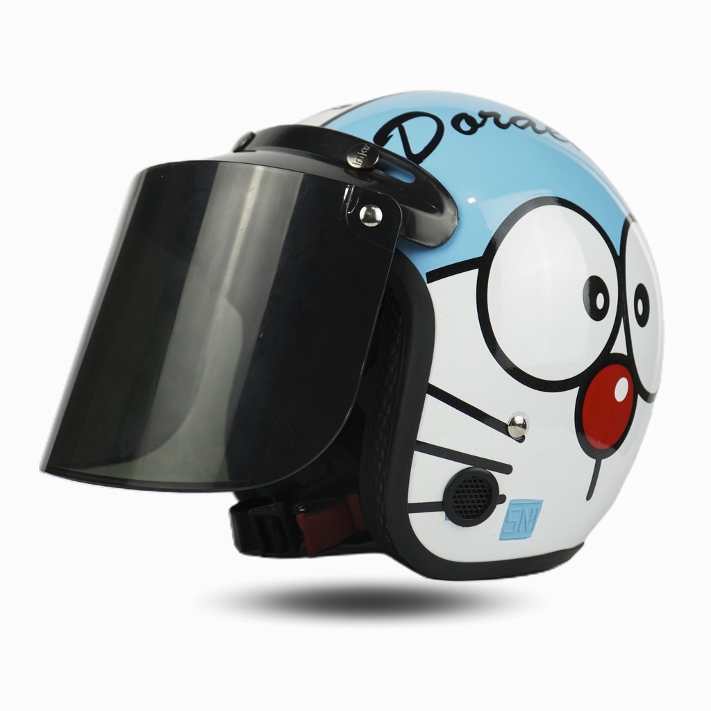 Helm Bogo Dewasa Pria Wanita Helem Retro Motor Sni DORAEMON LOOK