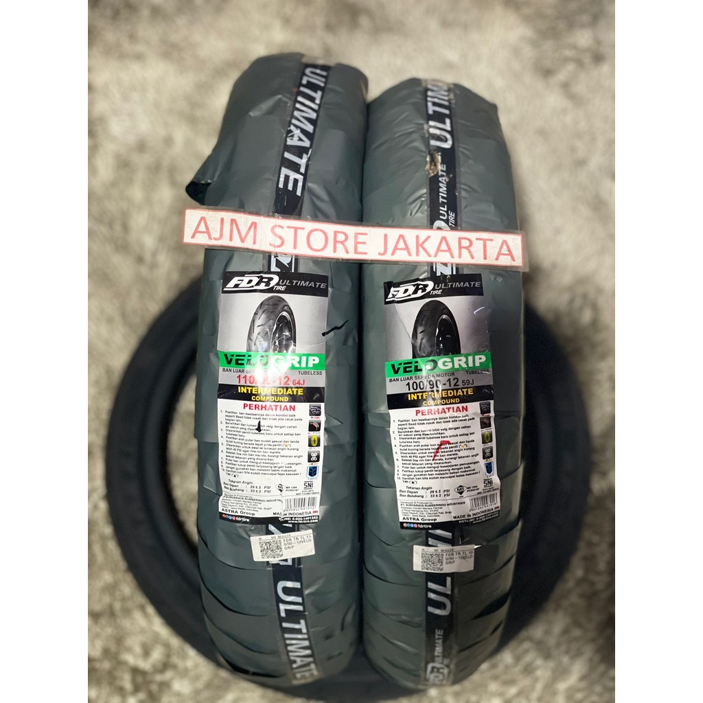 FDR VeloGrip 100/90-12 ,110/90-12, 110/70-13, 130/70-13 Tubeless .. Intermediate Compound..