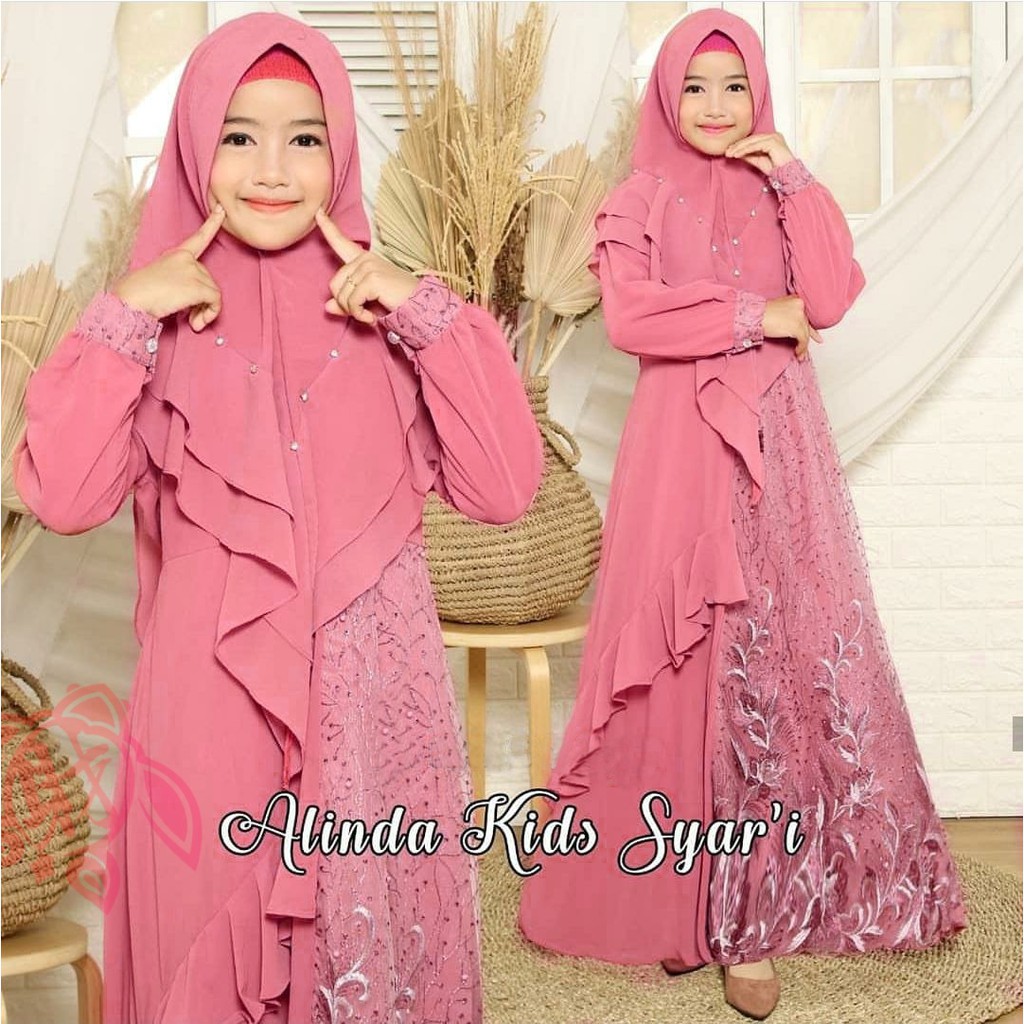 Syari Kids Alinda Matt Moscrepe Mix Tile Import Anak Umur 8-10 Tahun