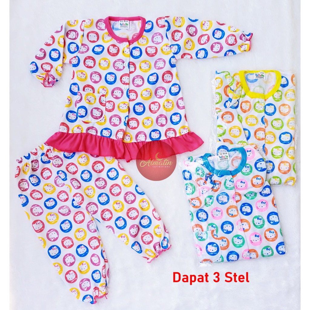 Setelan Baju Bayi 3-18 Bulan, Baju Tidur Piyama Anak Lengan Panjang Murah Berkualitas