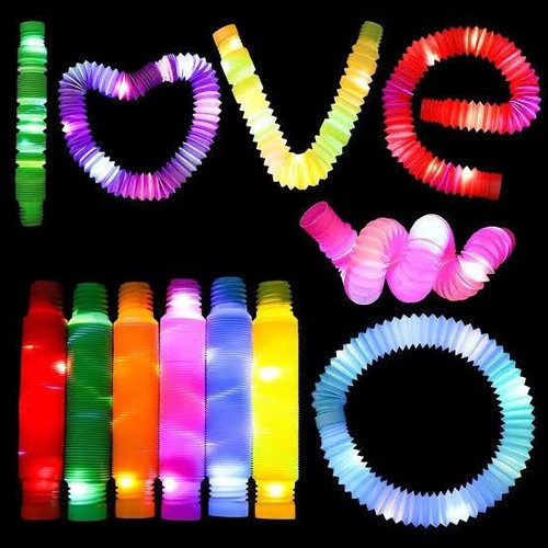 Mainan anak viral terbaru cev Light Up pop tubes Pipes / mainan lampu pipa selang Fidget Toy