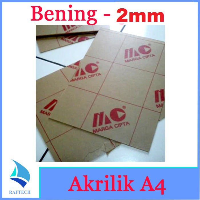 Akrilik A4 Lembaran 2mm Acrylic 2 mm Bening Transparan Marga Cipta