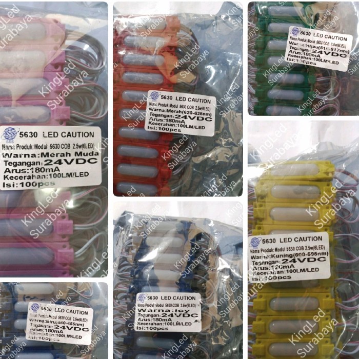 (100 PCS) Modul Dof SMD 5630 6 LED 24V Tipe 7619 Waterproof SMD5630