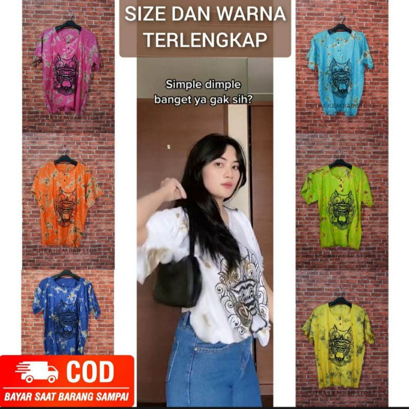 COD - ORIGINAL - BAJU BARONG BALI - BAJU BALI - KAOS BALI - BAJU PANTAI PRIA WANITA - Baju BArOnG Mu