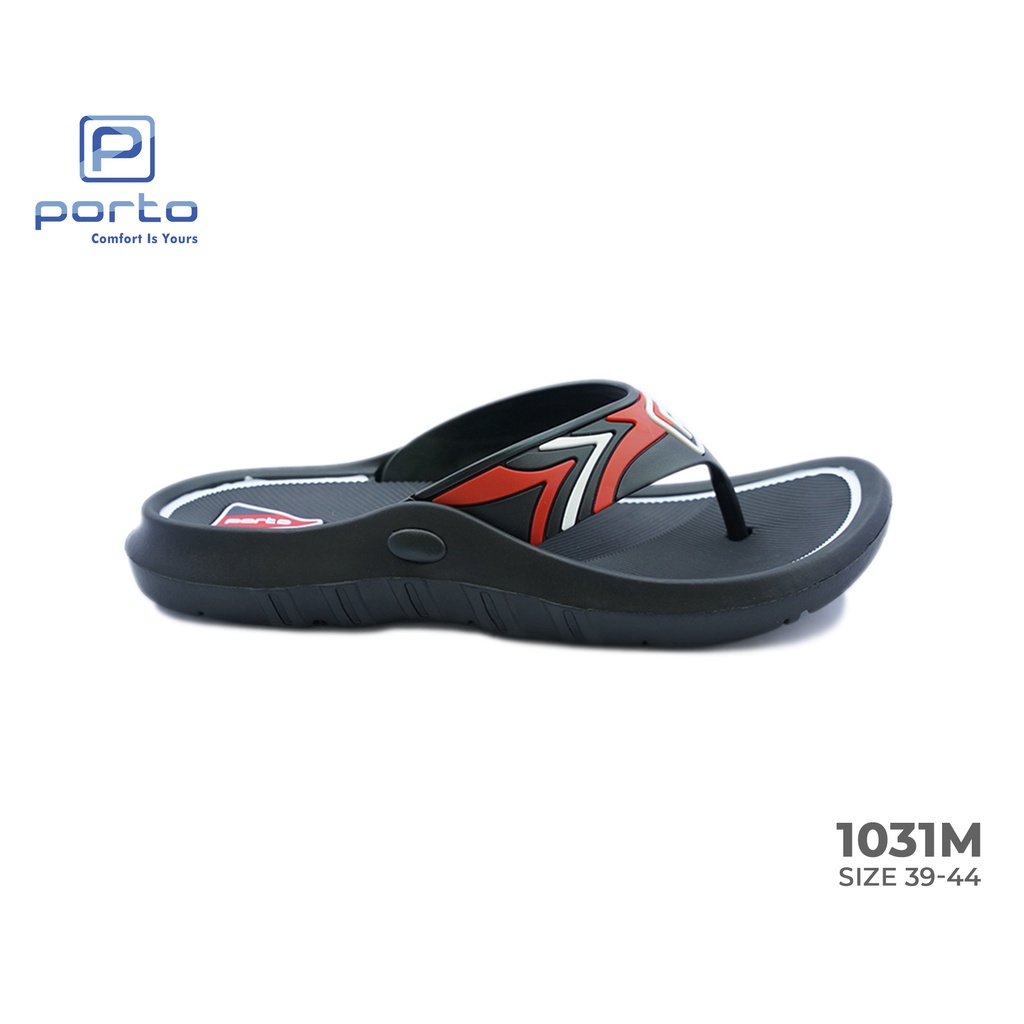 1031M - Porto Leveling Sandal Jepit Karet Pria Remaja Rumahan Nyaman Anti Licin Terbaru