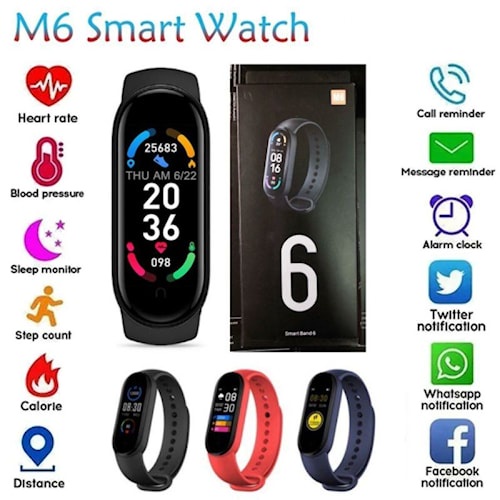 Jam tangan Gelang Smartwatch Jam Tangan Pintar Smartwatch Mi Band 6 WATCH M6 M 6- M4