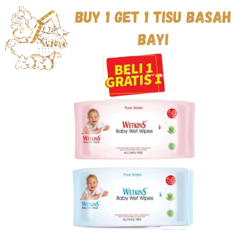 TISU BASAH BAYI TISSUE BABY WETKINS WET WIPES BUY 1 GET 1