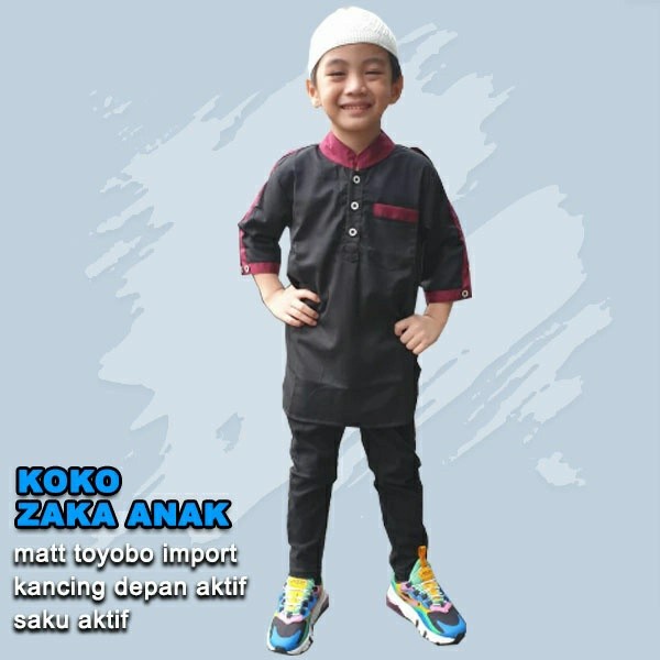 KOKO ZAKA ANAK (4 SIZE) 4 - 11 Tahun, BAJU KOKO ANAK, BAJU ANAK, KOKO ZAKA ANAK TOYOBO