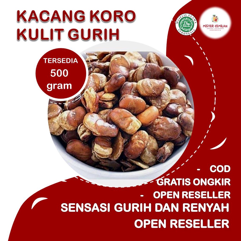 

500GRAM KACANG KORO KULIT BY.MISTER CEMILAN