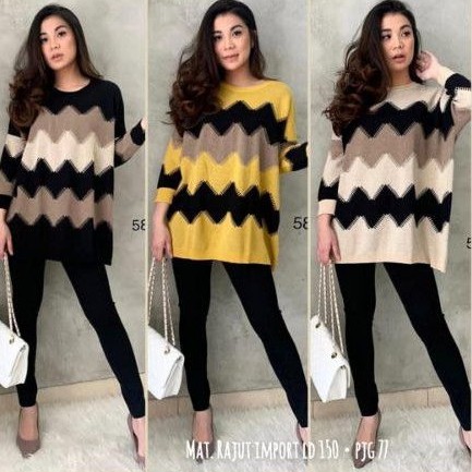 Kaos rajut import jumbo ld 150 cm