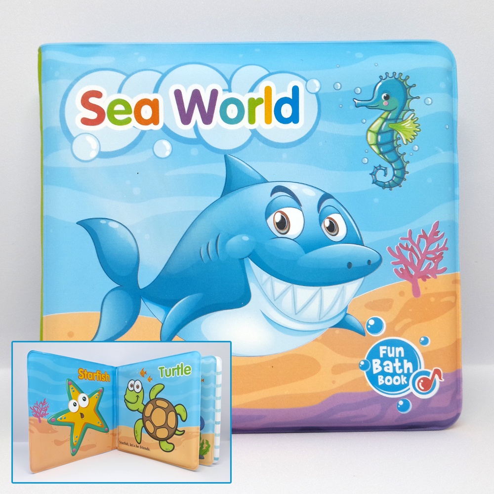 Mainan Buku Mandi Anak BATH BOOK - BUKU ANAK WATERPROOF - Buku Belajar Number Learning Sea World anti air empuk