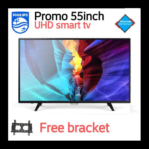Tv Ku Philips 55Inch Uhd Smart Digital Tv 55Put Free Bracket