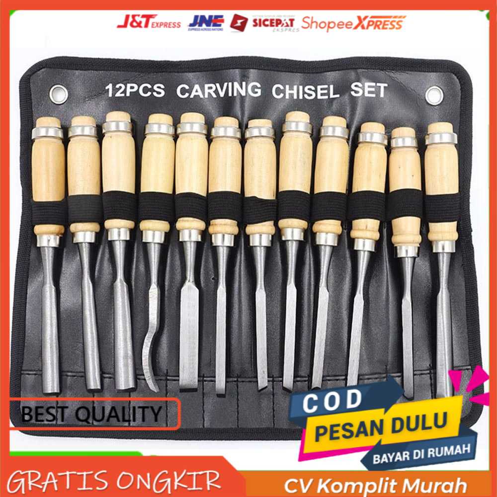 PROMO Set Pisau Ukir Pahat Kayu 12 in 1 Wood Carving Art Knife - OE12 Terbaru Termurah Terbaik