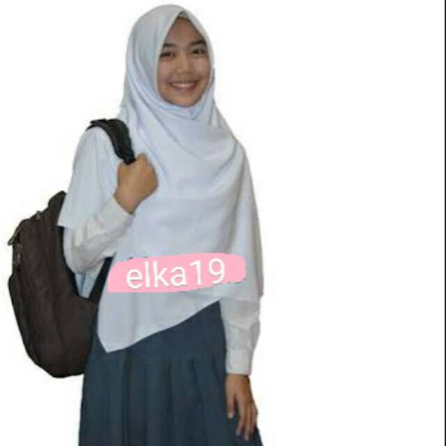 Segi empat polos Putih/hijab SMA,smp,perawat anti letoy/Bahan Polino premium