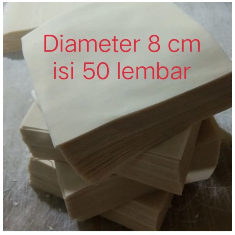 

kulit dimsum/gyoza/siomay uk 8cm (kotak) isi 50 lembar