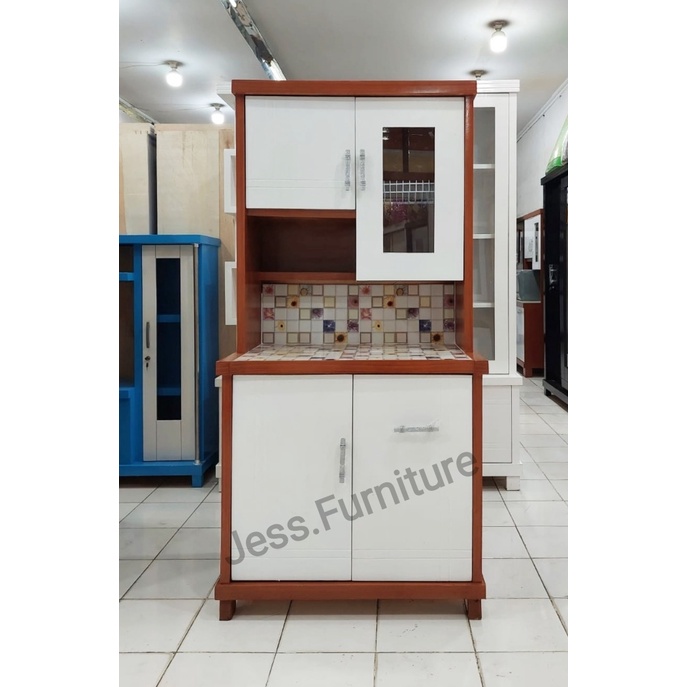 Lemari sayur 2pintu / Rak sayur 2Pintu Coklat Putih / Lemari sayur 2pintu triplek / Dapur Rak Minima