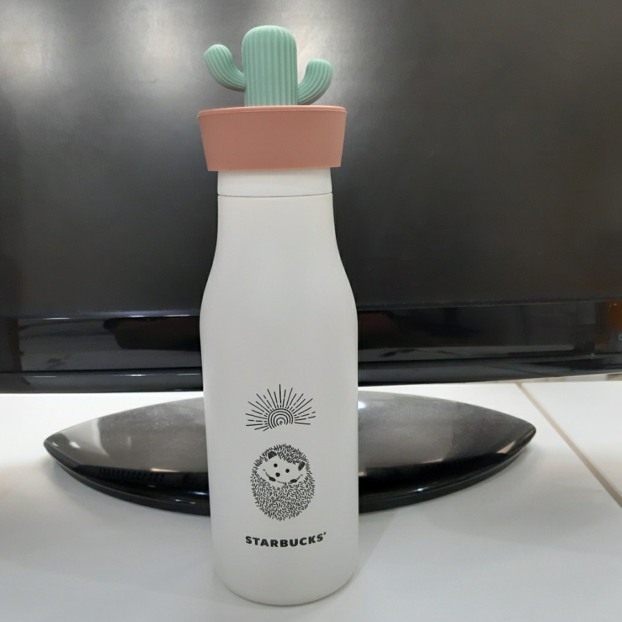 Tumbler Starbucks SS Hedgehog Cactu Lid size 473 ml kaktus