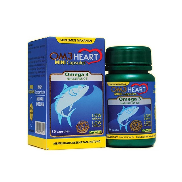 OM3HEART OMEGA-3 ISI 30 CAPS - OMEGA 3 IKAN