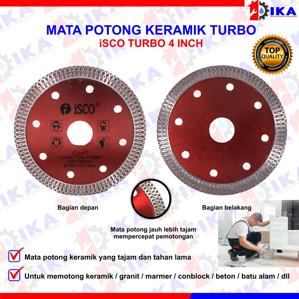 ISCO Original 100%  Diamond Wheel Batik Turbo 4&quot; - Mata Pisau Potong Granit Keramik Mata Potong Keramik Granit Marmer 4 Inch Turbo Diamond Wheel Cutting Diamond Wheel Turbo X ISCO slim 105 Batik