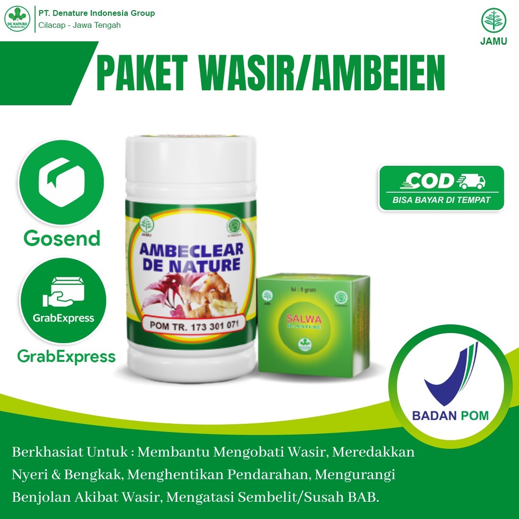 Ambeclear Salwa - Obat Ambeien Wasir Ambeyen Embeyen Herbal Buat Ibu Hamil Bumil Benjolan Berdarah H