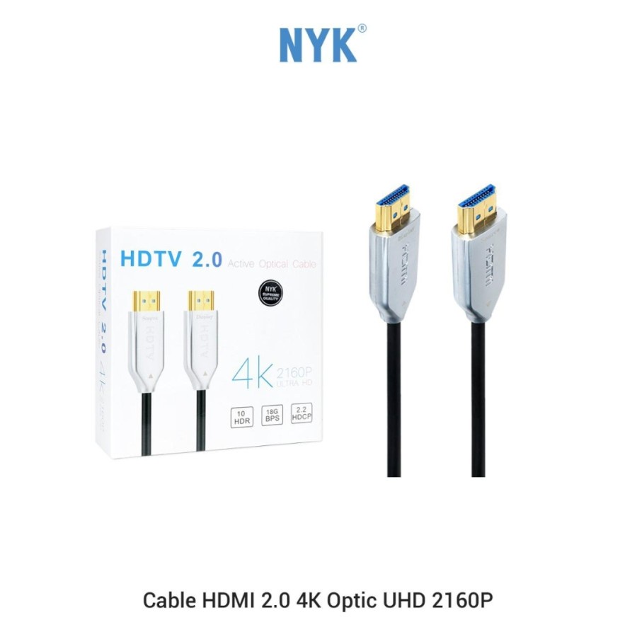 Kabel NYK HDTV Fiber Optic 50 Meter Active 2160P ULTRA HD 4K HDR 50M