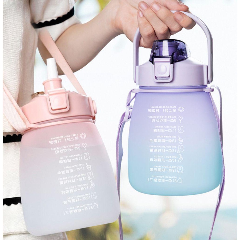 Populer Botol Air 1200ml Travel Portabel Kapasitas Besar Drink Jugs Gradient