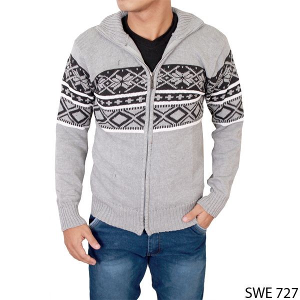 Sweater Pria Rajut Rajut Abu – SWE 727