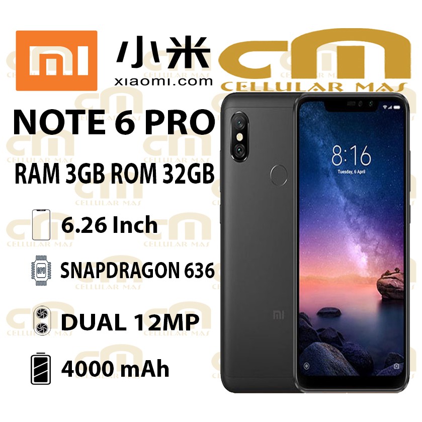 Xiaomi Redmi Note 6 Pro 3/32 RAM 3GB ROM 32GB GARANSI RESMI TAM