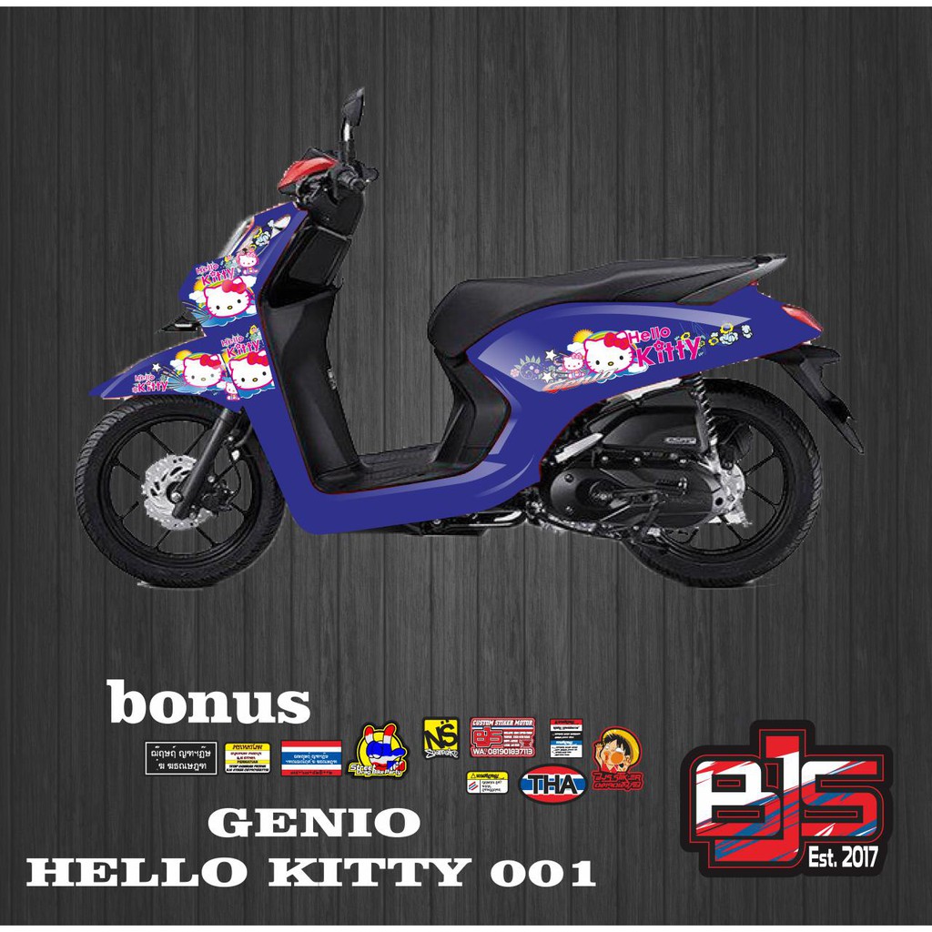 Stiker Striping List Motor Genio Hello Kitty 001 Bukan Full