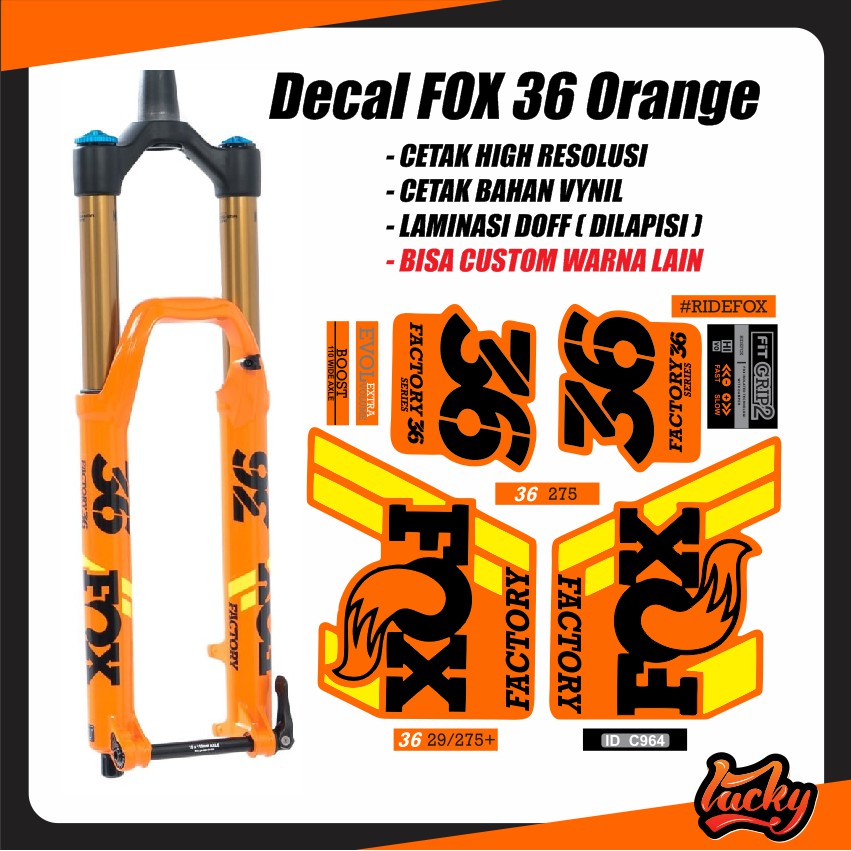 

✅ Decal Stiker fox 36 factory Orange decal sticker rockshox pike yari fox 40 fox talas fox