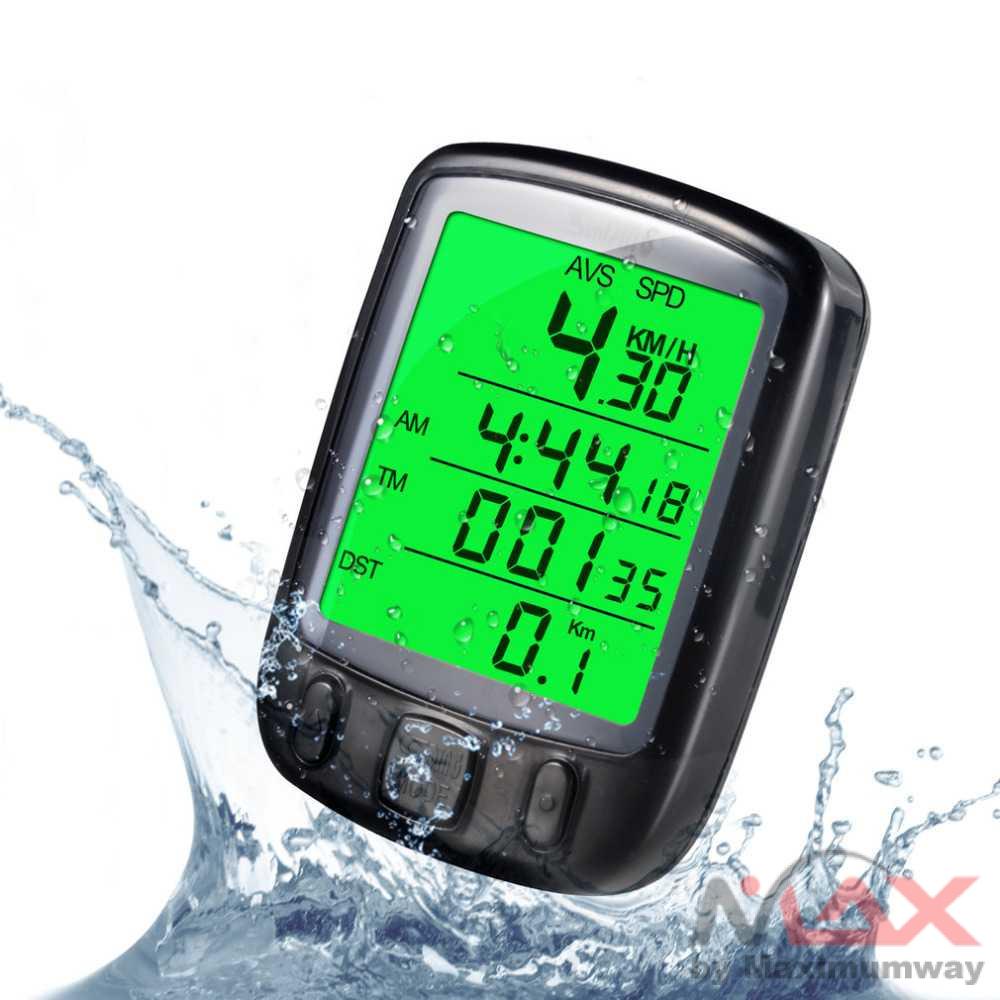 Speedometer Sepeda Pengukur kecepatan Backlight LCD Display Bicycle aksesoris gunung universal MTB