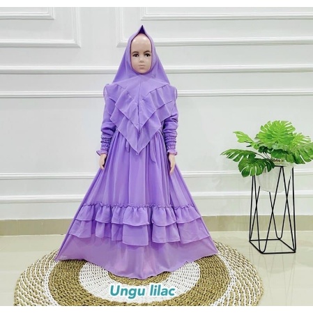 Pakaian Gamis Anak Syar'i Esty Kids Terbaru 3-11 Tahun Matt Full Moscrepe Good Quality