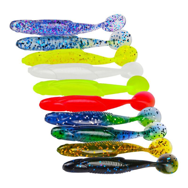 Umpan pancing soft bait soft lure trailer 10 pcs warna 6gram 9.5cm impor proberos ikan kecil