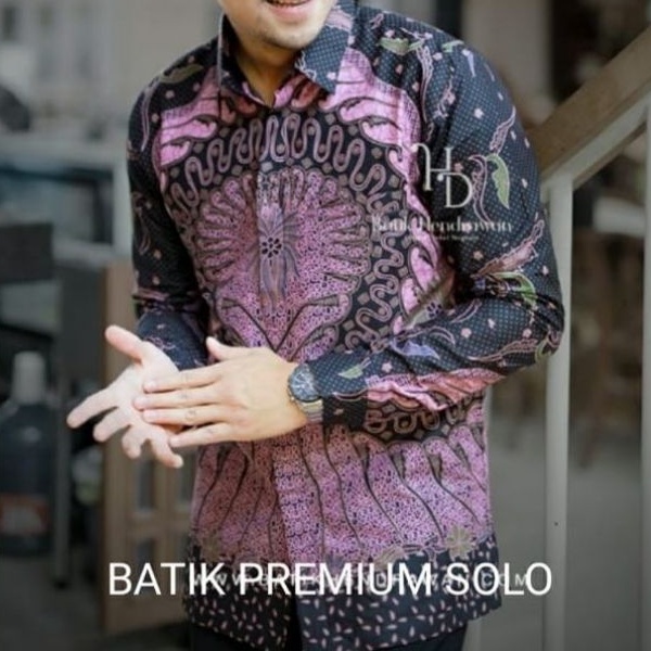 KEMEJA BATIK PREMIUM WARNA DUSTY PINK / BATIK PRIA LENGAN PANJANG WARNA DUSTY / BATIK PREMIUM COWO LENGAN PANJANG LAPIS FURING FULL BADAN ORI SOLO