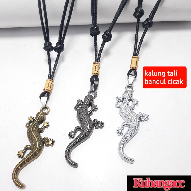 kalung tali bandul cicak/tokek. kalung tali korea,kalung keren.kalung muraah kalung cowok/cewek.