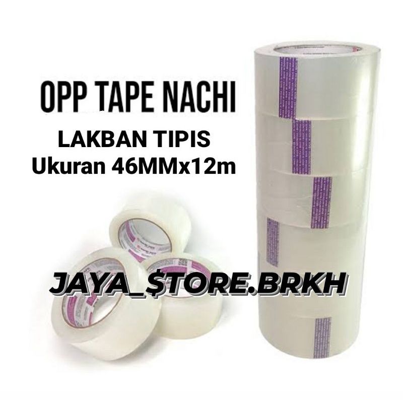 

Lakban Solasi Bening Nachi Tipis Stip Ungu/ Isolasi Solasi Selotip Nachi 46mmx12m / OPP Tape Murah