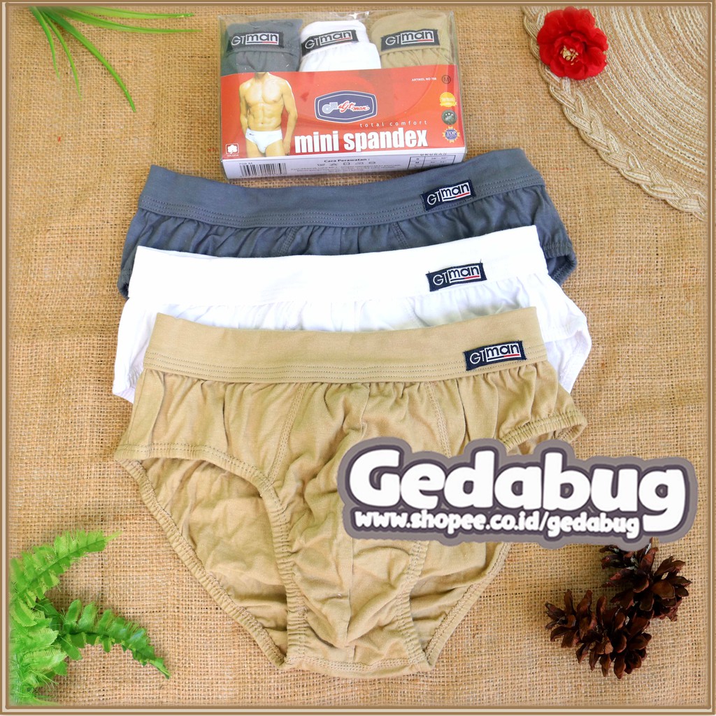 [ 3 Pcs ] CD Pria Gt Man Kantun Spandex 708 | Celana Dalam Pria Dewasa | Gedabug