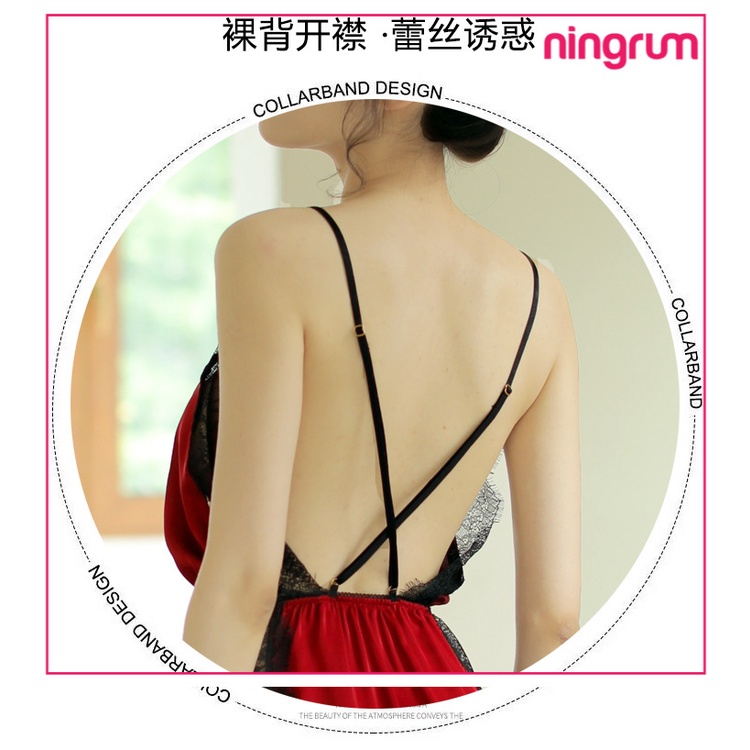 Ningrum Pakaian Dalam Wanita Lingerie Sexy Lingerie import baju tidur wanita seksi bahan satin - 4019