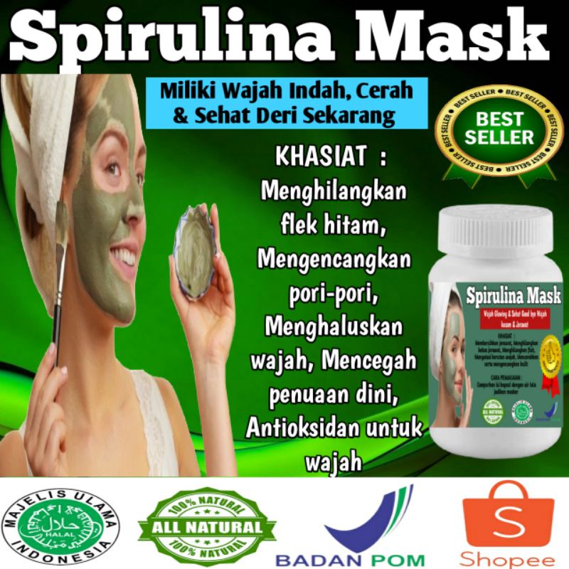 SPIRULINA MASKER JERAWAT MASKER BOPENG MASKER KULIT KUSAM MASKER JERAWAT BATU MASKER ALAMI - Masker 