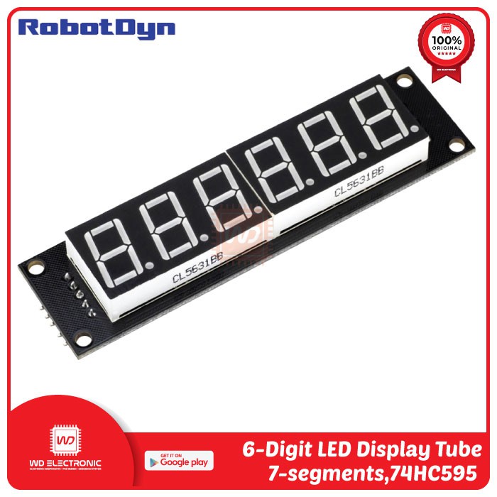 RobotDyn 6 Digit LED Display Tube 7 segments 0.56 inch 74HC595
