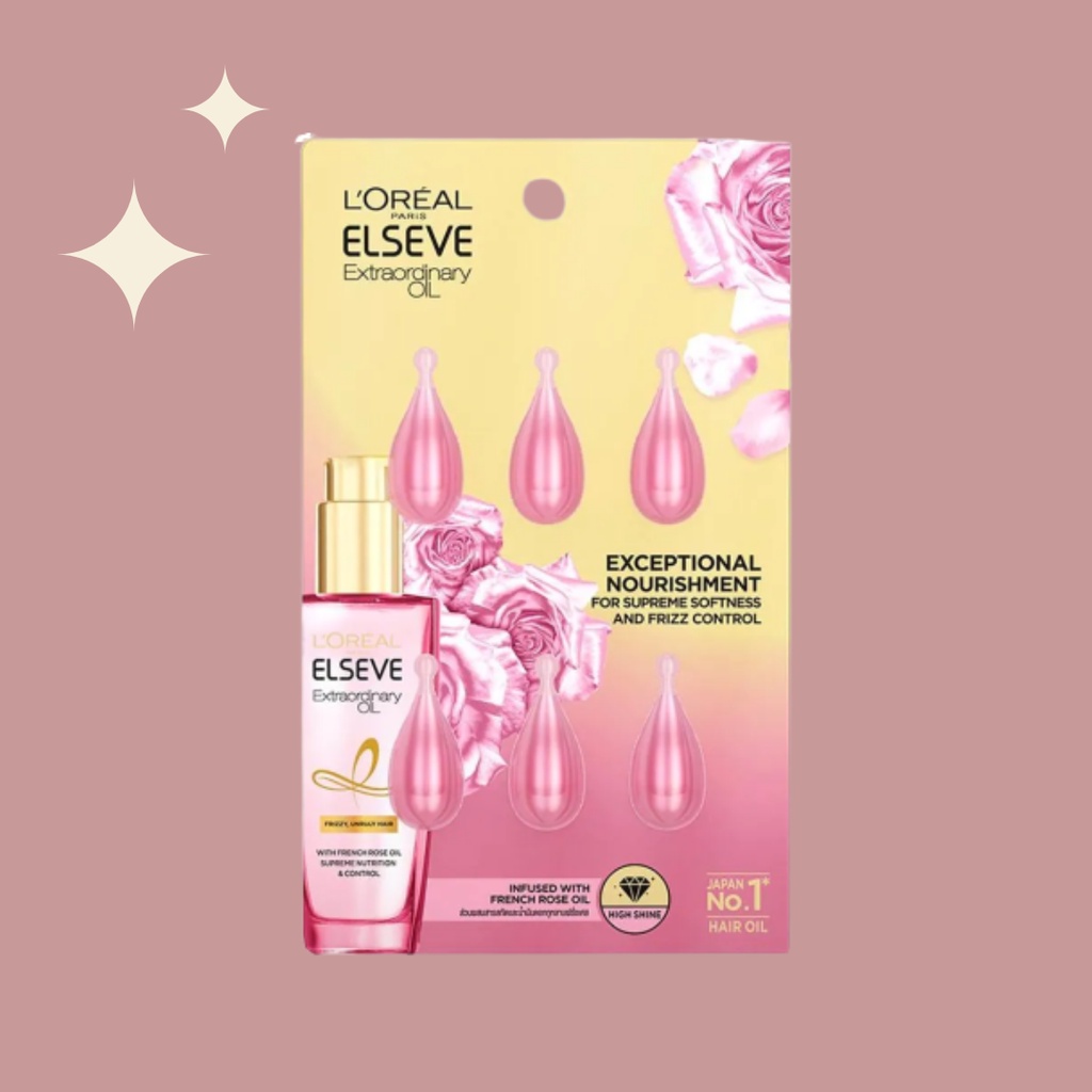 L'oreal Paris Elseve Extraordinary Oil Pink French Rose Sample Droplet Sachet - Minyak Rambut Loreal