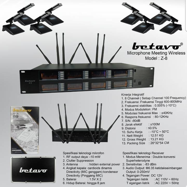 MIC MEJA WIRELESS BETAVO Z 8 MIC MEETING BETAVO Z8