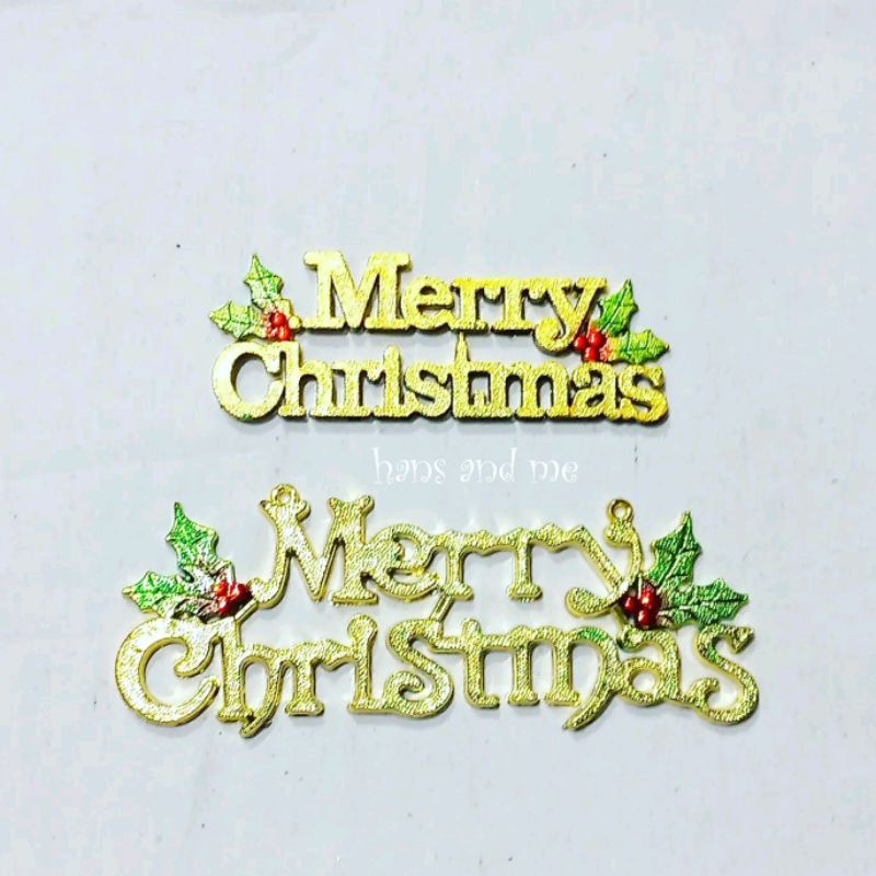 

Plat Merry Christmas Besar Plakat Natal 14cm 20cm