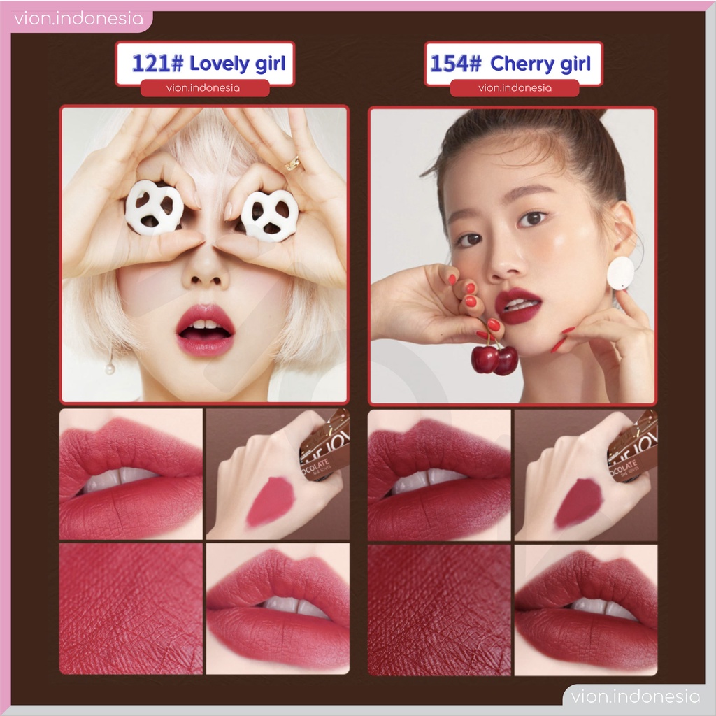 KACHI - SHE LOVES Chocolate Matte Lip Glaze Lip Cream Lip Stick Lipstik Coklat Sheloves TB-087 SL001