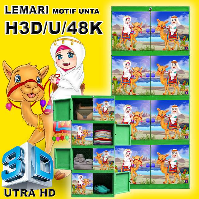 Lemari Pakaian Plastik TWINPAN_FULL PINTU 3D UNTA